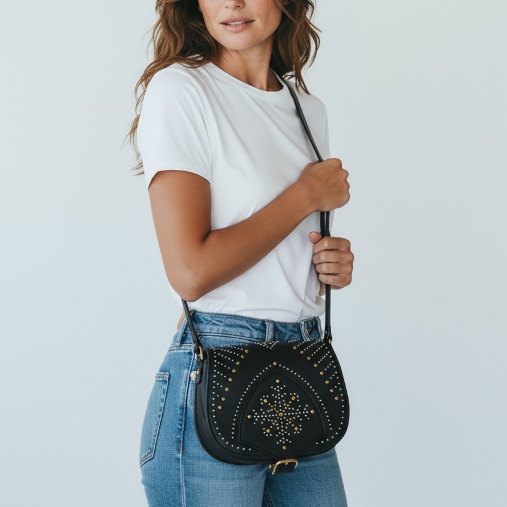 Burberry Black Crossbody Bag with Gold Accents